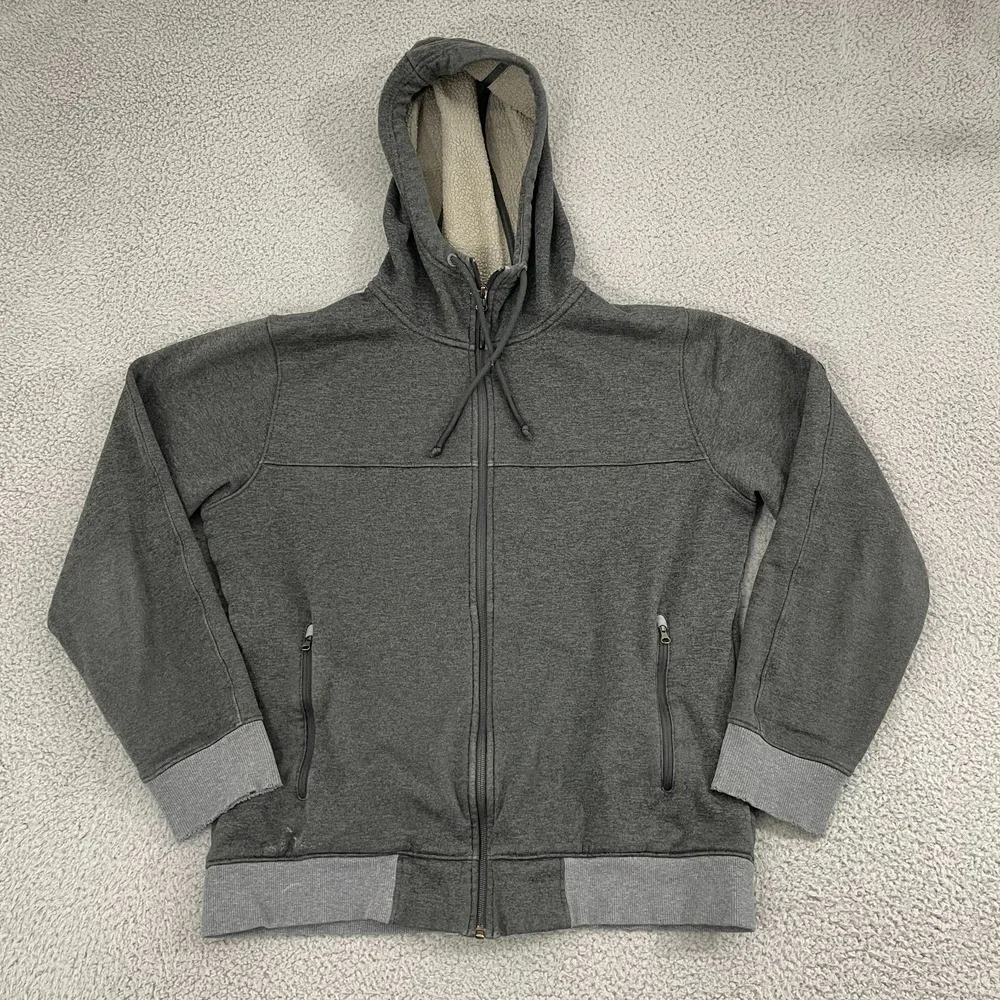The North Face Tech Sherpa Lined Full Zip Men M Gray Outdoor Gorpcore Hoodie‎